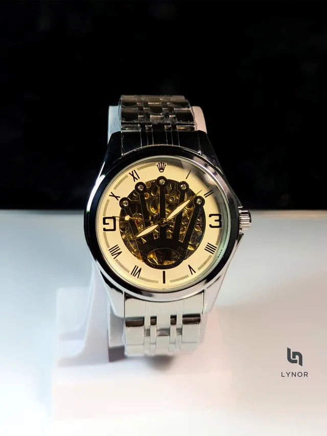 Two-Tone Skeleton Automatic Watch